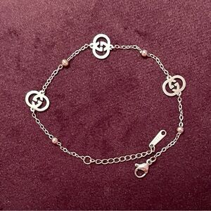 Upcycled Stainless Steel Designer Inspired GG Chain Bracelet